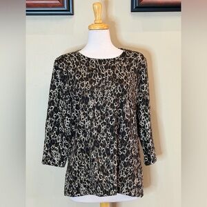Croft & Barrow | NWT Size Large Tan and Black Knit Top